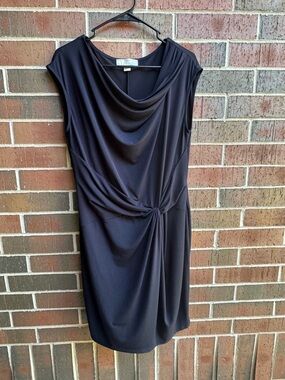 Michael Kors Black Sleeveless Drape Knot Front Dress